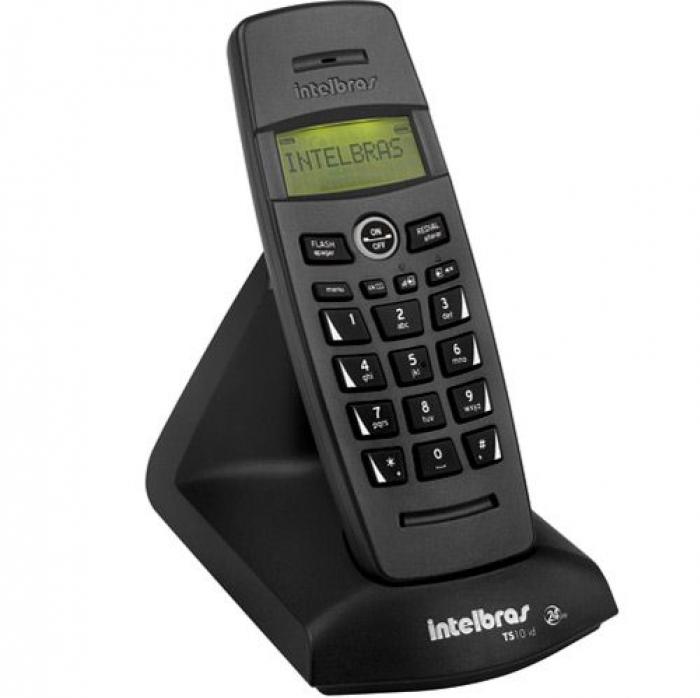 Telefone sem fio  c/ Identificador de Chamadas 2.4Ghz - TS10 ID Preto - Intelbrás