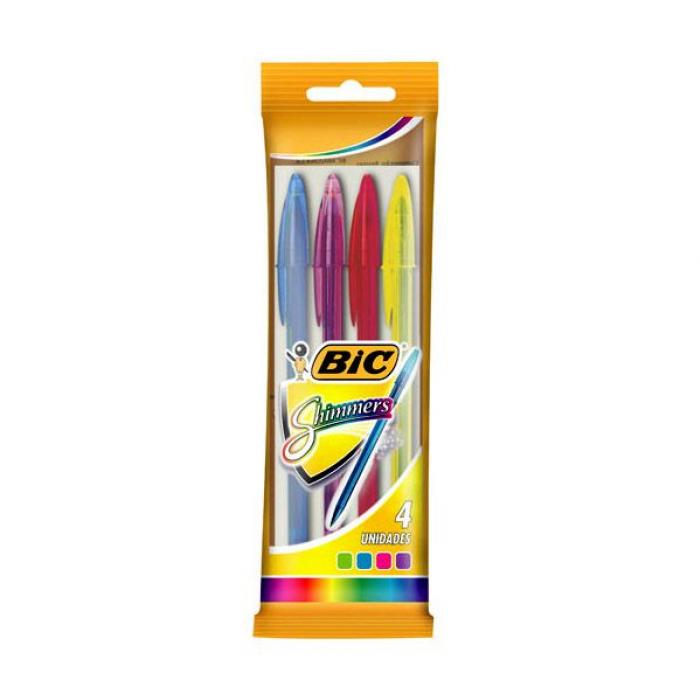 Caneta Shimmers c/ 4 cores - Bic