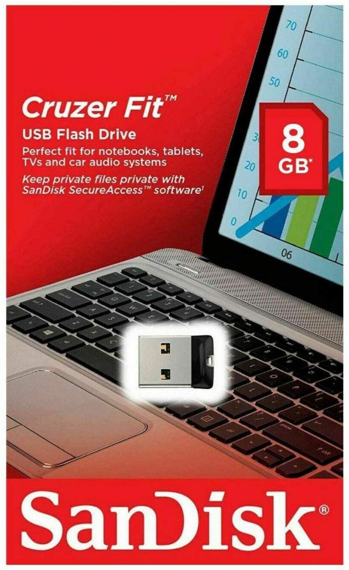 Pen Drive Sandisk 8gb Cruzer Fit Original Usb Flash Drive