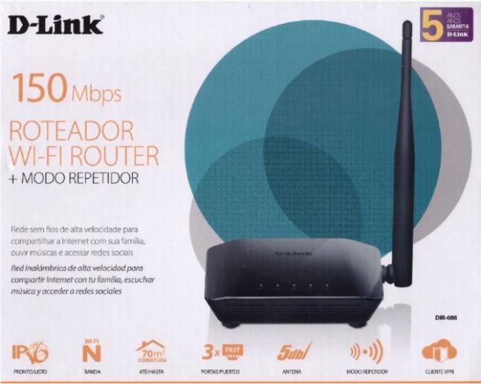 Roteador D-LINK DIR-608 Wireless 150MBPS 10/100MBPS