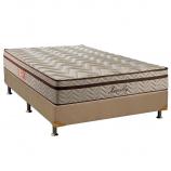 Conjunto Cama Box - Colchão de Molas Pocket Marcelly Ibizza+Cama Box Universal Nobuck Bege - Casal